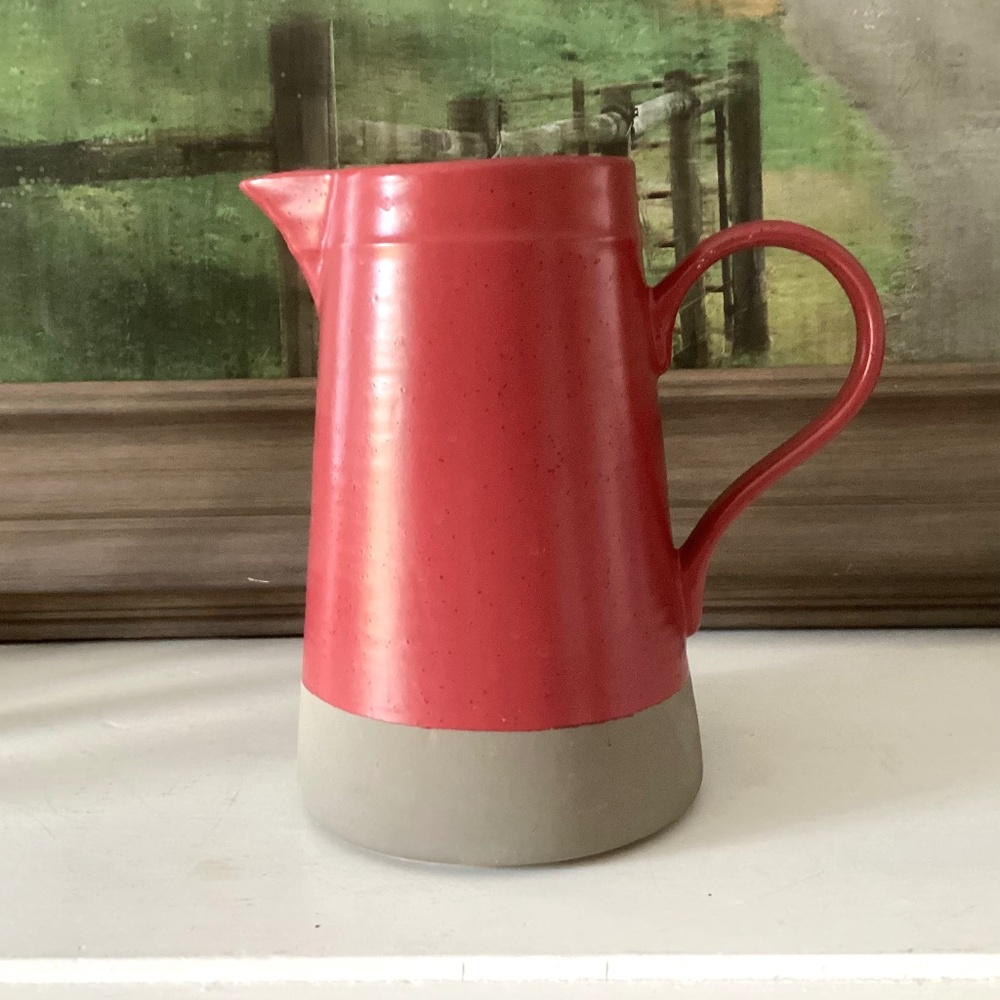 Bee & Willow Milbrook Large 60oz Serving Pitcher Cranberry Red Modern Farmhouse